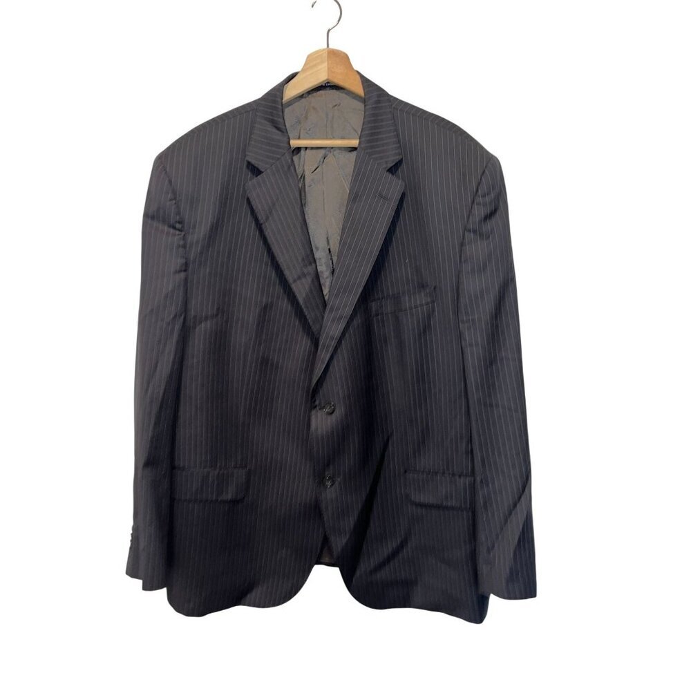 LORO PIANA Mens 100% Wool  Pinstripe Suit Jacket Blazer 2-Button Classic Fit 50